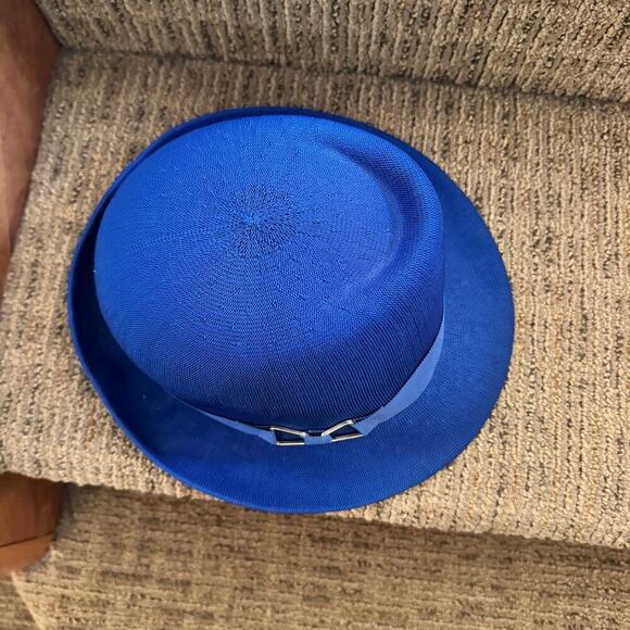 Vintage Kangol Zephyr Faye Blue Woven Hat elegant women’s unique breathable - Picture 2 of 8